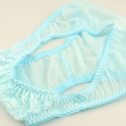 Unisex full-back panties combining soft, lightweight NHK fabric and delicate lace 621092