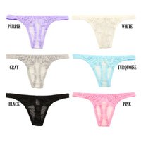 ユニセックス エアリー透け感 レースTバック ユニセックス ローライズ シースルー 軽やか履き心地 621098