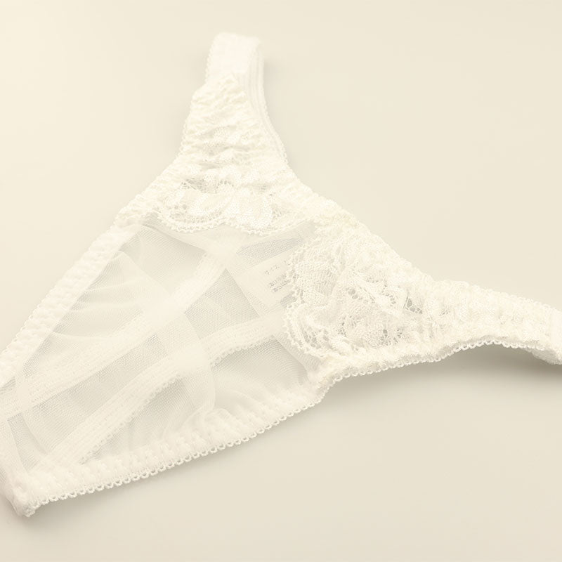 ユニセックス エアリー透け感 レースTバック ユニセックス ローライズ シースルー 軽やか履き心地 621098