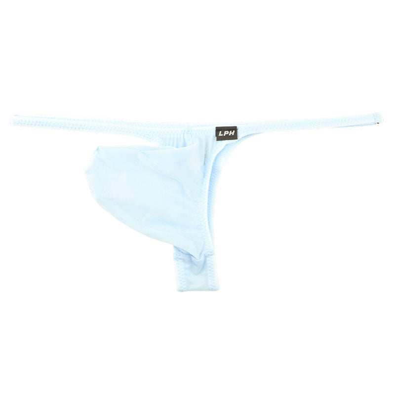 メンズ GUS生地使用 メンズTバックビキニ 透け感×光沢 極薄クリア素材 立体3Dポーチ構造 622050