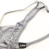 メンズ GUS生地使用 メンズTバックビキニ 透け感×光沢 極薄クリア素材 立体3Dポーチ構造 622050