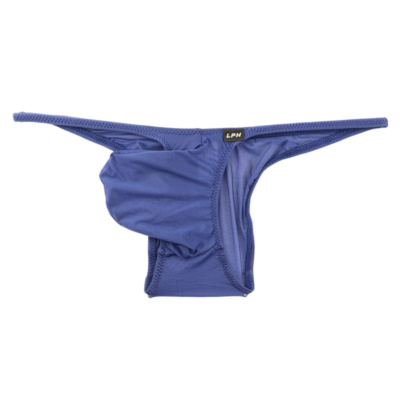 メンズ GUS生地使用 メンズハーフバックビキニ 透け感×光沢 極薄クリア素材 立体3Dポーチ構造 622051