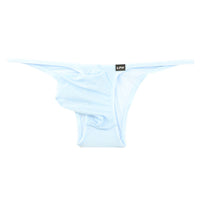 メンズ GUS生地使用 メンズハーフバックビキニ 透け感×光沢 極薄クリア素材 立体3Dポーチ構造 622051