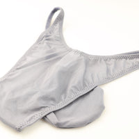 メンズ GUS生地使用 メンズハーフバックビキニ 透け感×光沢 極薄クリア素材 立体3Dポーチ構造 622051