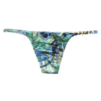 ユニセックス セクシー ユニセックス Tバック 下着 光沢感 ストレッチ生地 ローライズショーツ 熱帯プリント 622073