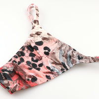 ユニセックス セクシー ユニセックス Tバック 下着 光沢感 ストレッチ生地 ローライズショーツ 熱帯プリント 622073