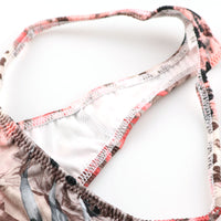 ユニセックス セクシー ユニセックス Tバック 下着 光沢感 ストレッチ生地 ローライズショーツ 熱帯プリント 622073