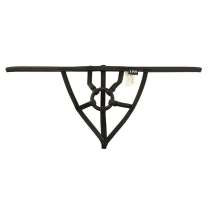 Men's Support Bikini with Black Power Ring in Glossy Super Wetlook Fabric 623047