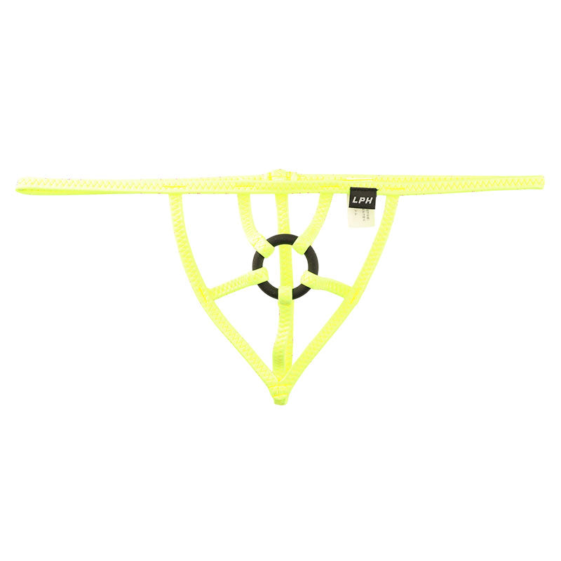 Men's Support Bikini with Black Power Ring in Glossy Super Wetlook Fabric 623047