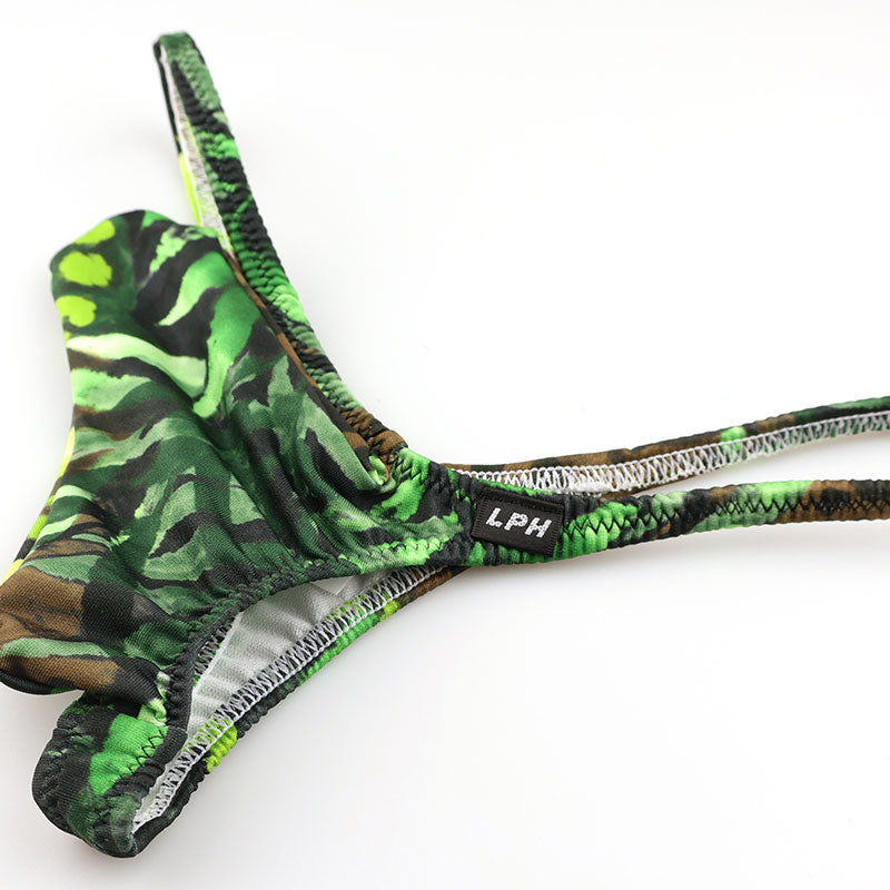 メンズ 快適フィット メンズ Tバックショーツ セクシー 3D立体ポーチ 熱帯プリント 623069