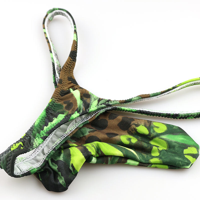 メンズ 快適フィット メンズ Tバックショーツ セクシー 3D立体ポーチ 熱帯プリント 623069