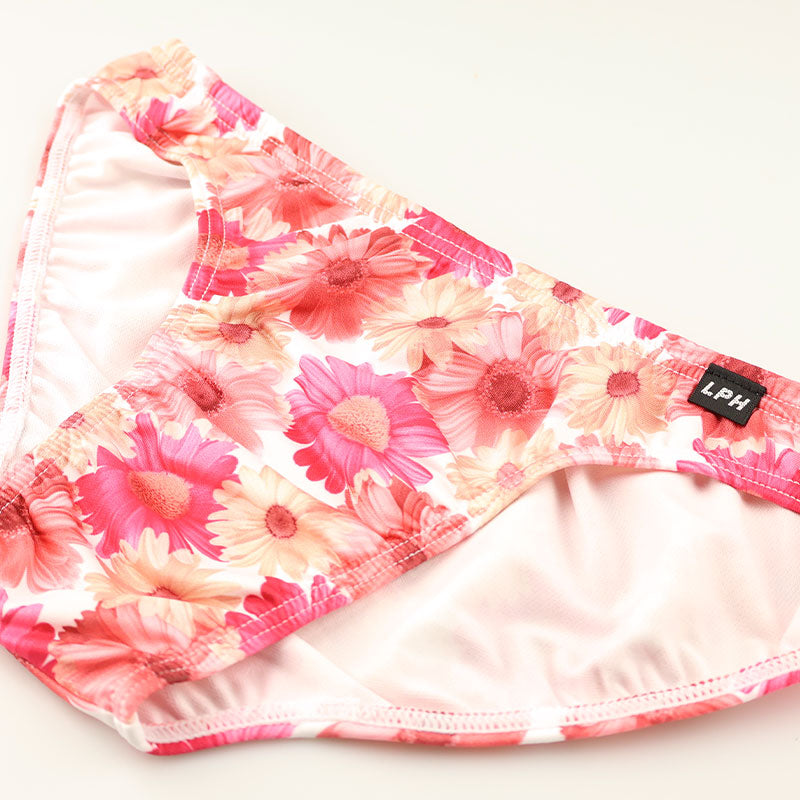メンズ 上品微光沢 花柄プリント メンズフルバックビキニ しなやかストレッチ素材 肌に優しく包む快適フィット 625012