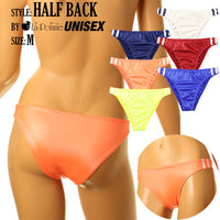 [10% OFF Holiday Sale] Unisex Super WET Shiny Sport Bloomer Type Half Back Bikini 626008