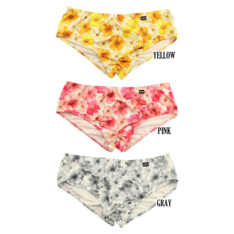 メンズ 柔らかフィット×華やか花柄！男性を包む3Dポーチボクサーブリーフ 629003