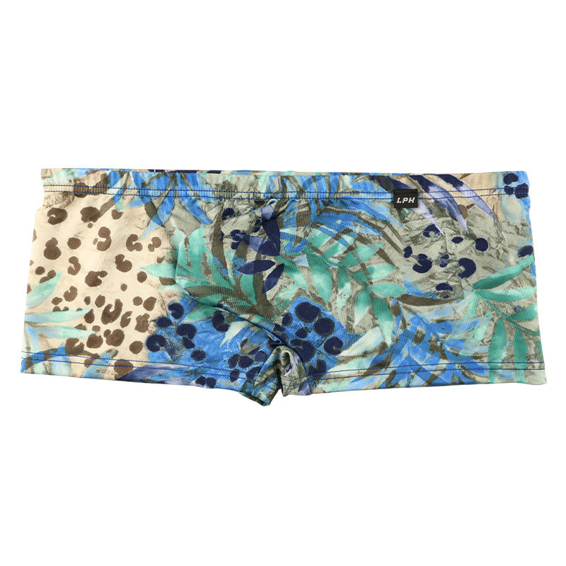 メンズ ワイルドジャングルプリント メンズローライズボクサーパンツ 3Dポーチ型でセクシー＆快適 ストレッチ素材で動きやすく日常使いに最適 629004