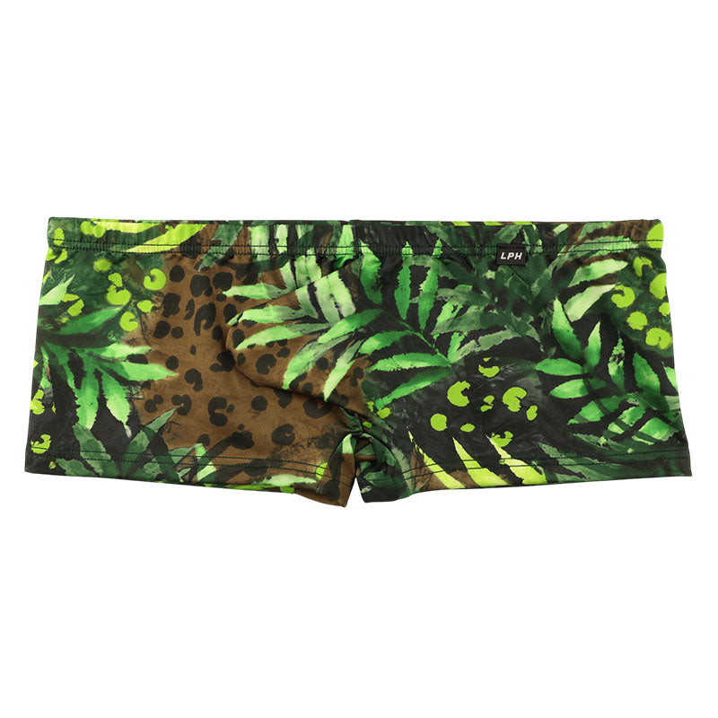 メンズ ワイルドジャングルプリント メンズローライズボクサーパンツ 3Dポーチ型でセクシー＆快適 ストレッチ素材で動きやすく日常使いに最適 629004