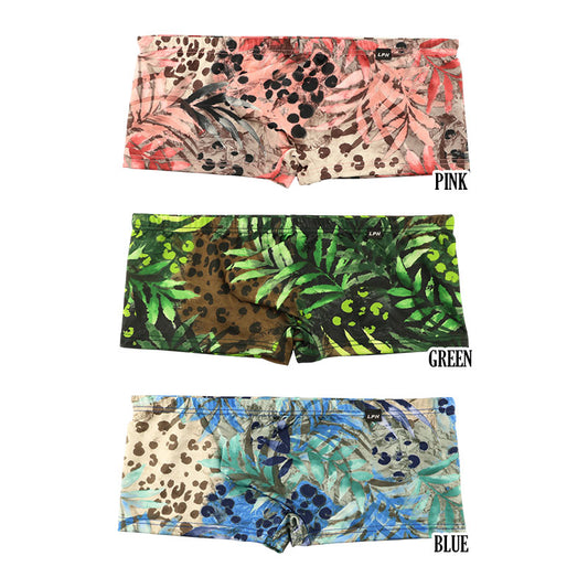 Men's Wild Jungle Print Low-Rise Boxer Briefs. Sexy and comfortable 3D pouch design with stretchy material for easy movement and perfect for everyday wear. Product code: 629004.