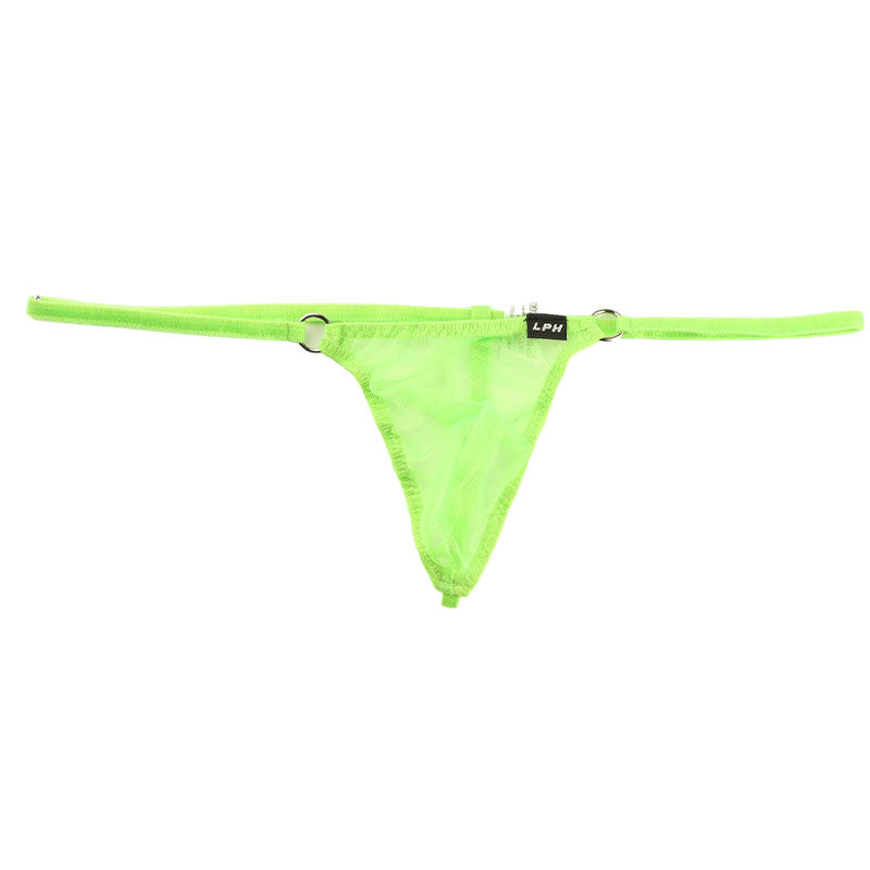 Men's Spark Half Fabric Half Seam Mini G-String Bikini 71319