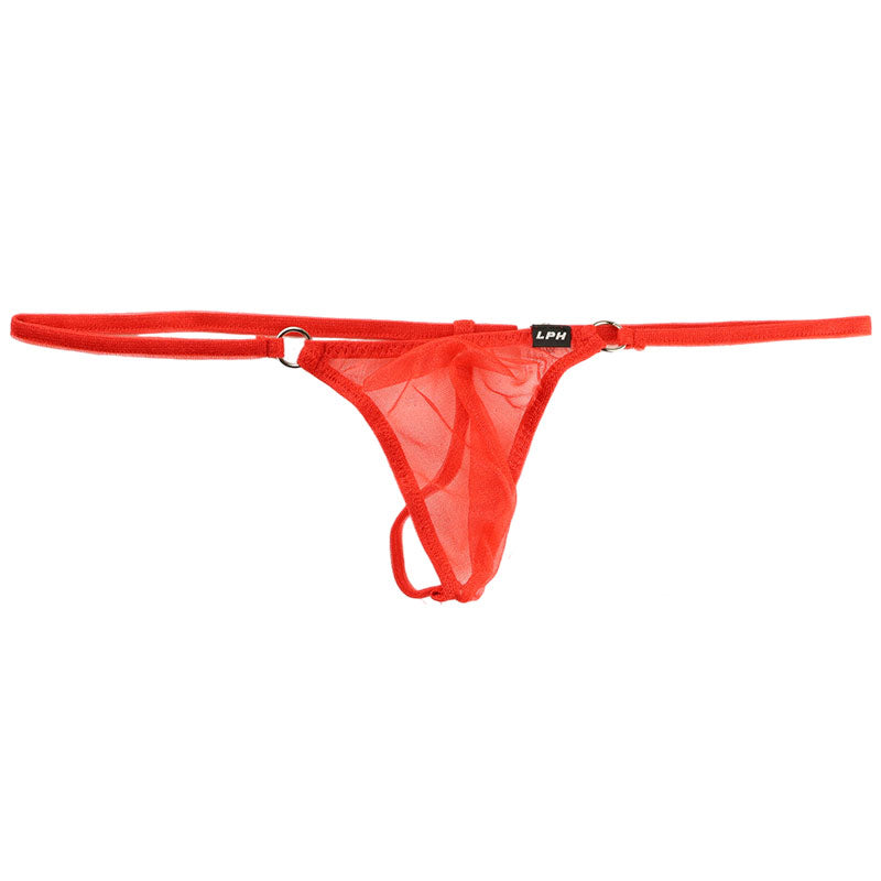 Men's Spark Half Fabric Half Seam Mini G-String Bikini 71319