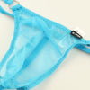 Men's Spark Half Fabric Half Seam Mini G-String Bikini 71319