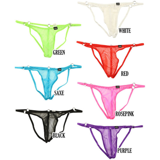 Men's Sparkle Half Fabric Glitter Mist Lame Sexy G-String Bikini 717020