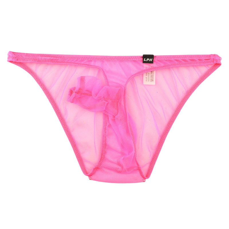 メンズ 軽くてふんわり透け感 シースルー素材のサイドギャザー付きセクシーゾウさん型メンズビキニ 718036