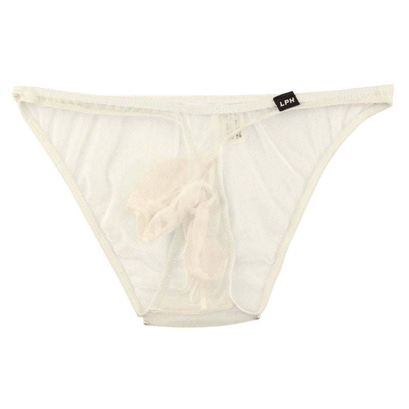 メンズ 軽くてふんわり透け感 シースルー素材のサイドギャザー付きセクシーゾウさん型メンズビキニ 718036