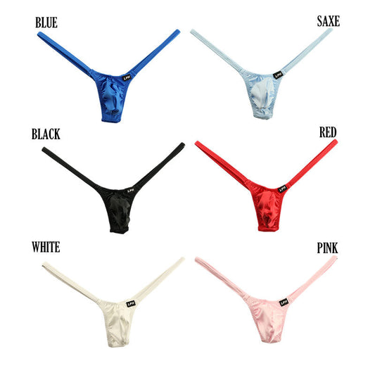 Men's K2S Fabric Shiny Ultra Small Mini Side Binder T-Back Bikini 719036