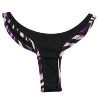 Unisex E6000 fabric zebra print piping T-back bikini 719042