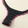 Unisex E6000 fabric zebra print piping T-back bikini 719042