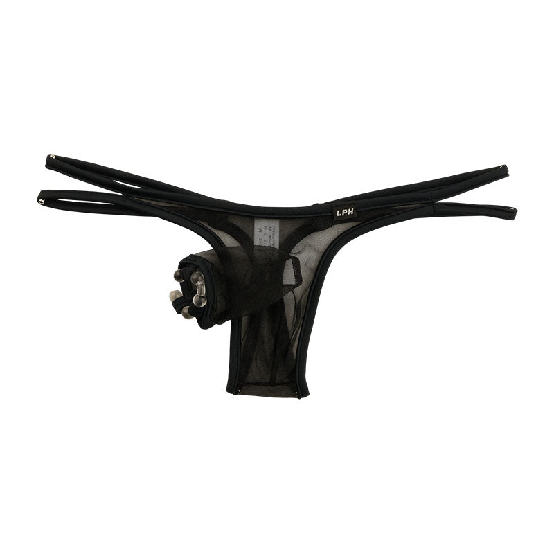 メンズ ミストラメ入り 貫通型ゾウさん ソフトシリコンリング付き Tバックビキニ 720047