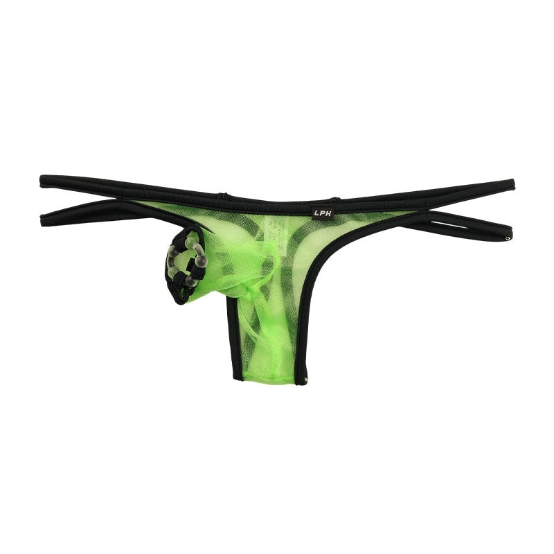 メンズ ミストラメ入り 貫通型ゾウさん ソフトシリコンリング付き Tバックビキニ 720047