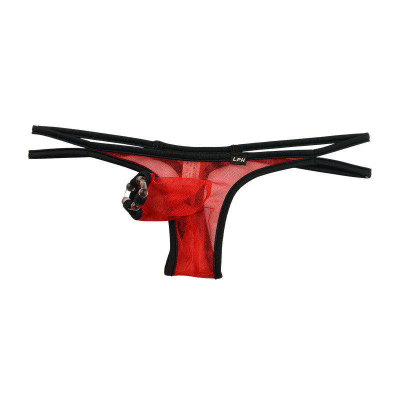 メンズ ミストラメ入り 貫通型ゾウさん ソフトシリコンリング付き Tバックビキニ 720047