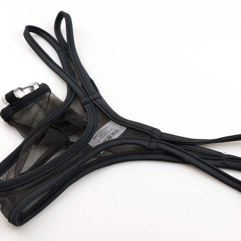 メンズ ミストラメ入り 貫通型ゾウさん ソフトシリコンリング付き Tバックビキニ 720047