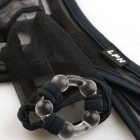 メンズ ミストラメ入り 貫通型ゾウさん ソフトシリコンリング付き Tバックビキニ 720047