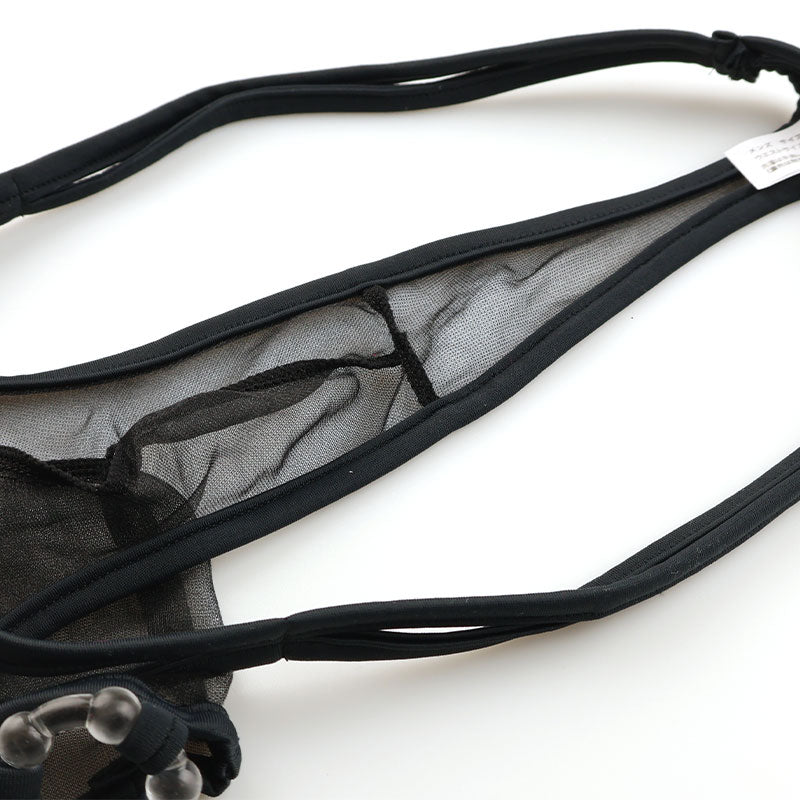 メンズ ミストラメ入り 貫通型ゾウさん ソフトシリコンリング付き Tバックビキニ 720047