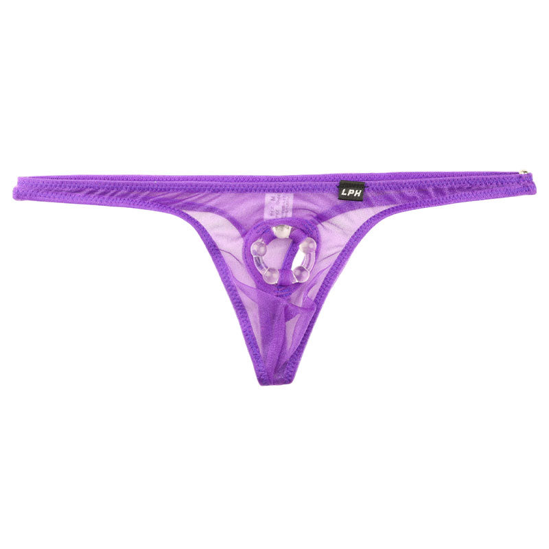 メンズ ミストラメ スケスケ シースルー メンズTバック イボ付きリング内蔵 スパークハーフ生地 720048