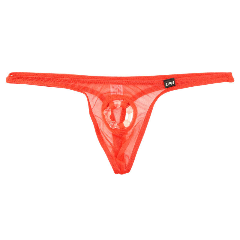 メンズ ミストラメ スケスケ シースルー メンズTバック イボ付きリング内蔵 スパークハーフ生地 720048