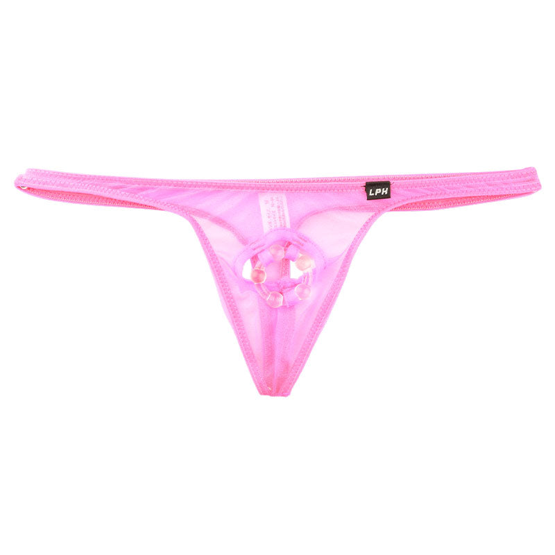 メンズ ミストラメ スケスケ シースルー メンズTバック イボ付きリング内蔵 スパークハーフ生地 720048