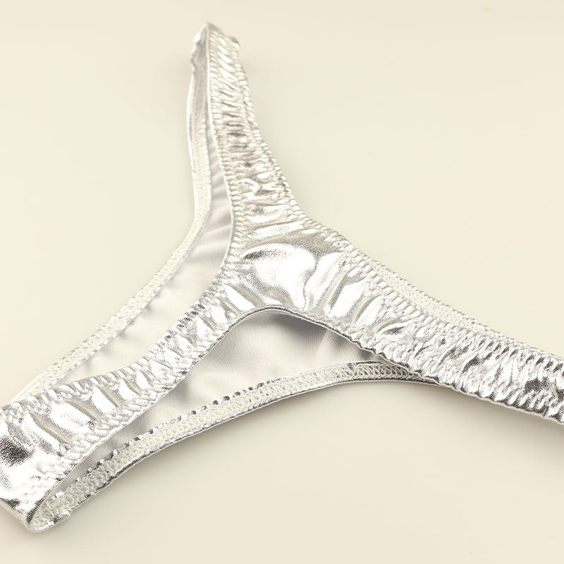 ユニセックス メタリック輝きTバックショーツ ユニセックス 股浅デザイン 720054