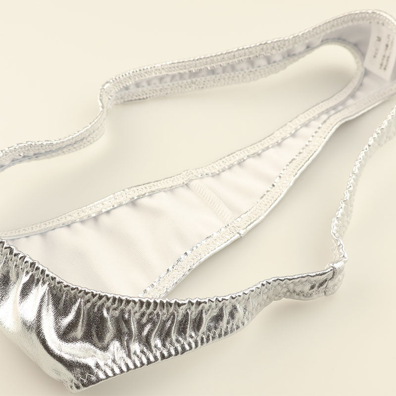 ユニセックス メタリック輝きTバックショーツ ユニセックス 股浅デザイン 720054