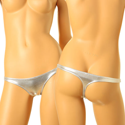 ユニセックス メタリック輝きTバックショーツ ユニセックス 股浅デザイン 720054