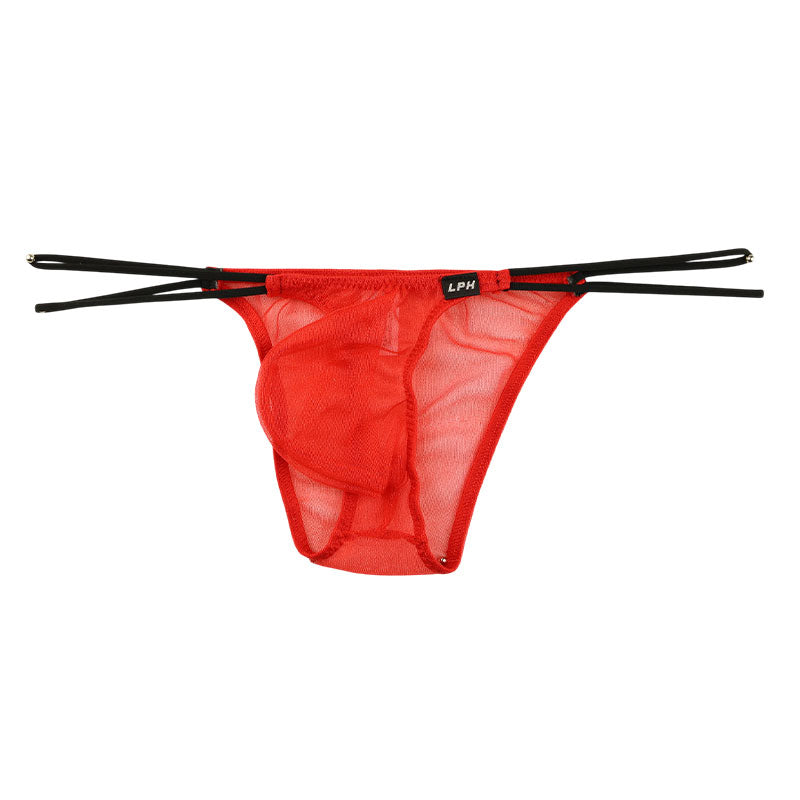 メンズ 透け感 ミストラメ 極小ビキニショーツ サイドループゴム デザイン ハーフバック 720068