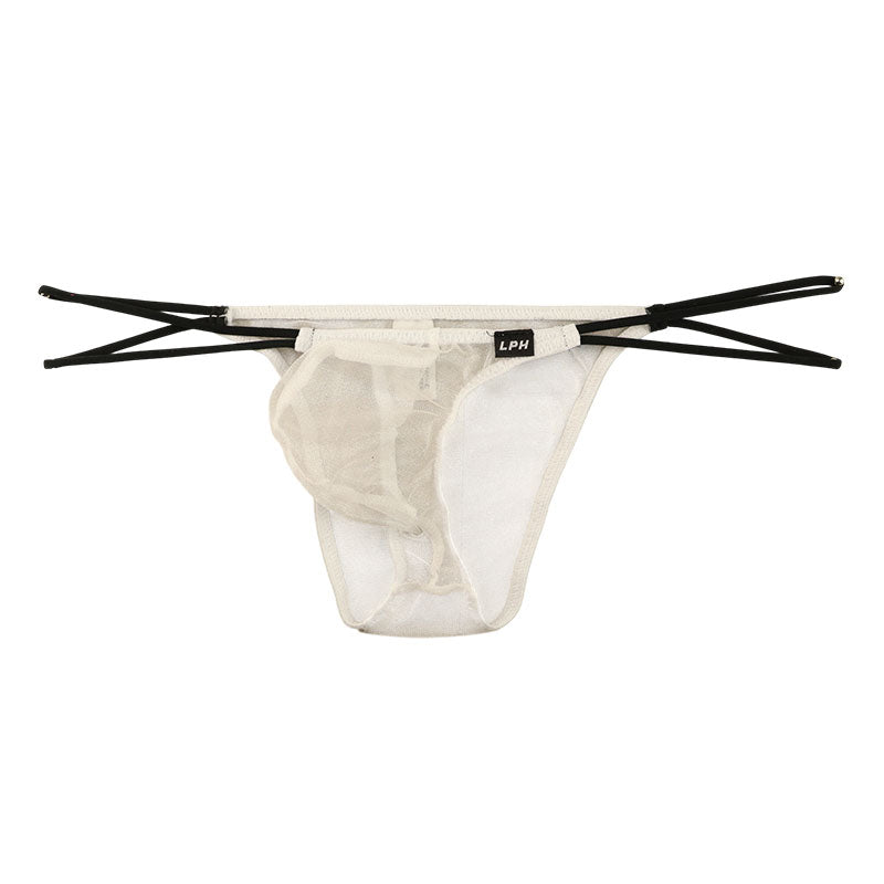 メンズ 透け感 ミストラメ 極小ビキニショーツ サイドループゴム デザイン ハーフバック 720068