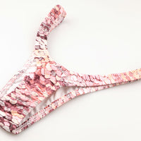 ユニセックス スパンコールプリント 上品微光沢ユニセックス極小Tバック 720074