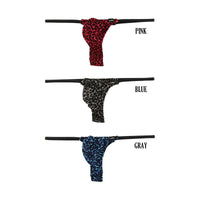 メンズ 立体3Dポーチ メンズ極小Tバックビキニ ヒョウ柄 軽量ジョーゼット 721060