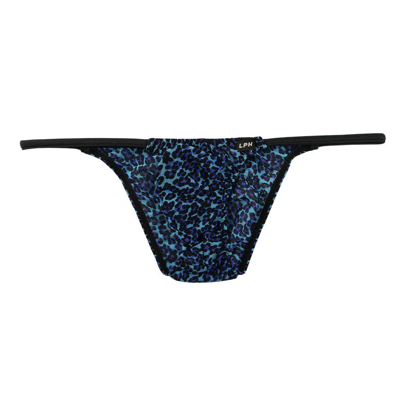 メンズ 立体3Dポーチ メンズ極小ハーフバックビキニ ヒョウ柄 軽量ジョーゼット 721061