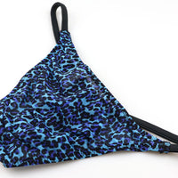 メンズ 立体3Dポーチ メンズ極小ハーフバックビキニ ヒョウ柄 軽量ジョーゼット 721061