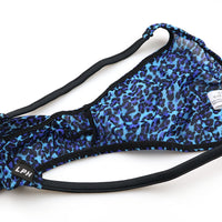 メンズ 立体3Dポーチ メンズ極小ハーフバックビキニ ヒョウ柄 軽量ジョーゼット 721061