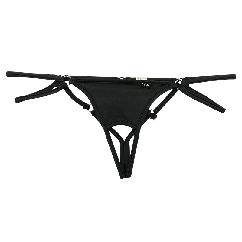 Men's Front Open Strappy Thong Bikini with E6000 Fabric 721068